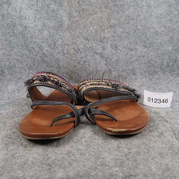 Maurices Shoes Womens 8 Sandals Slip On Toe Ring Slide Boho Tassel Comfort Flats - Picture 2 of 11